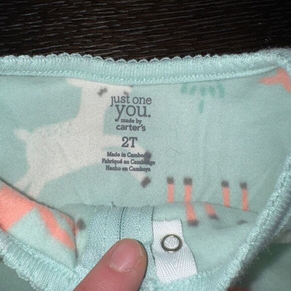 Nwt 2t deer carters fleece footed pajamas - Picture 3 of 4
